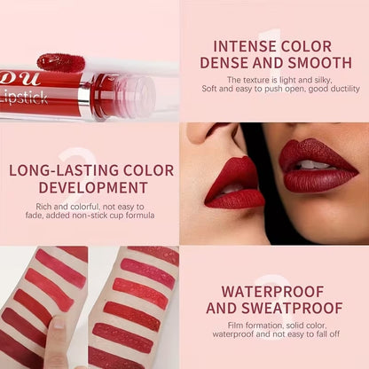 10Pcs Liquid Matte Matt Lipstick Set, Long Lasting Lipstick 24 hour Waterproof Lip Gloss