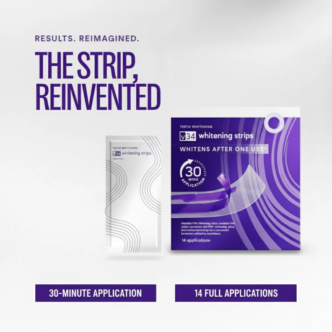 SmileV34™Whitening Strips: ‘’The Fast Track to a Stunning Smile!‘’